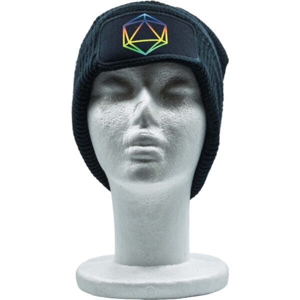 Beanie of Many Rolls D20 dice beanie for RPG and tabletop gamers